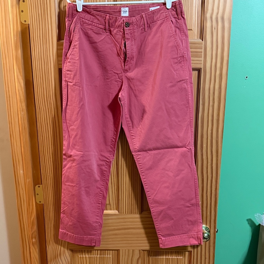 Gap, women’s straight fit khaki pants - deep pink, size 12